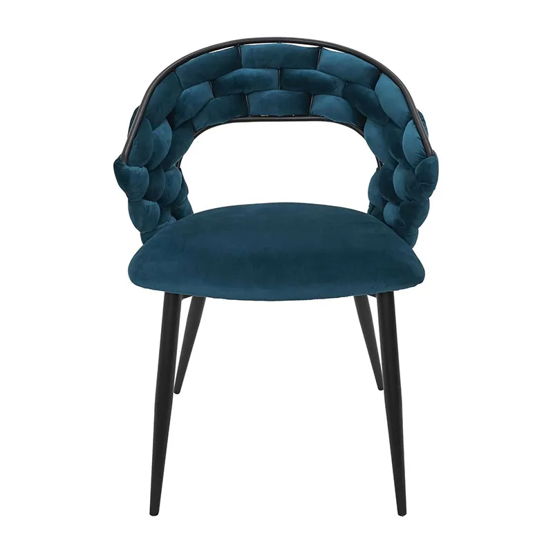 Fauteuil Velours Sawyer Bleu canard - 62x54x183cm-2
