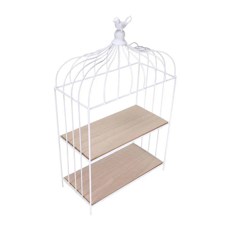 Cage à oiseau décorative Métal Blanc - 31x51x15cm-3