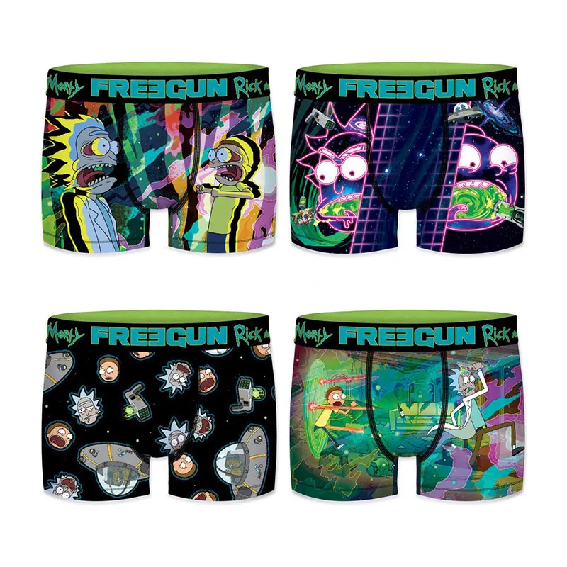 4 Boxers Homme Rick and Morty - Vert-1