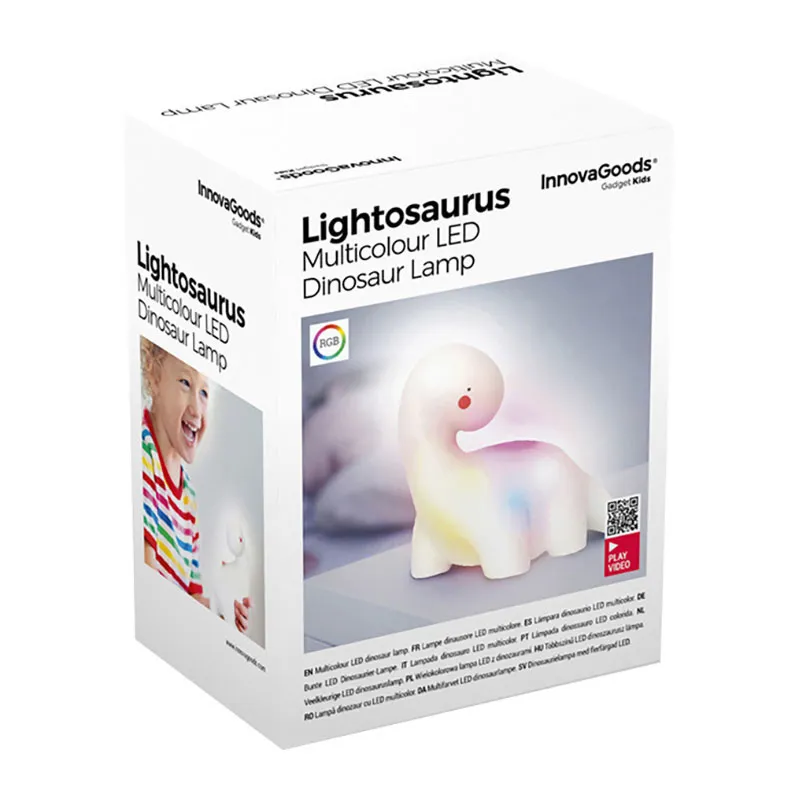 Lampe LED Dinosaure multicolore - 13x12x8cm-4