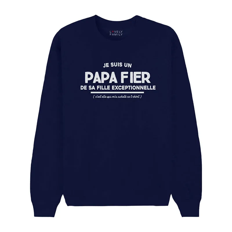 Sweat Homme Je suis un papa fier - Navy-0