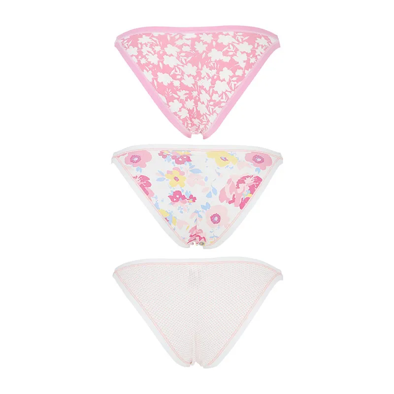 3 Tangas Coton Biélastique - Rose-2