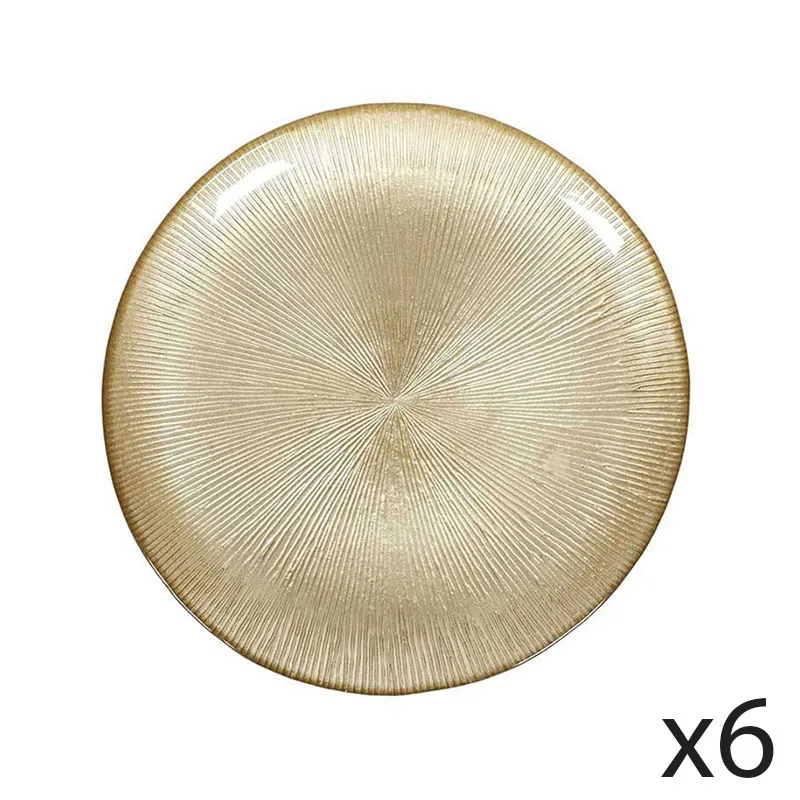6 Assiettes à dessert Royal Dorées - ø21 cm-0