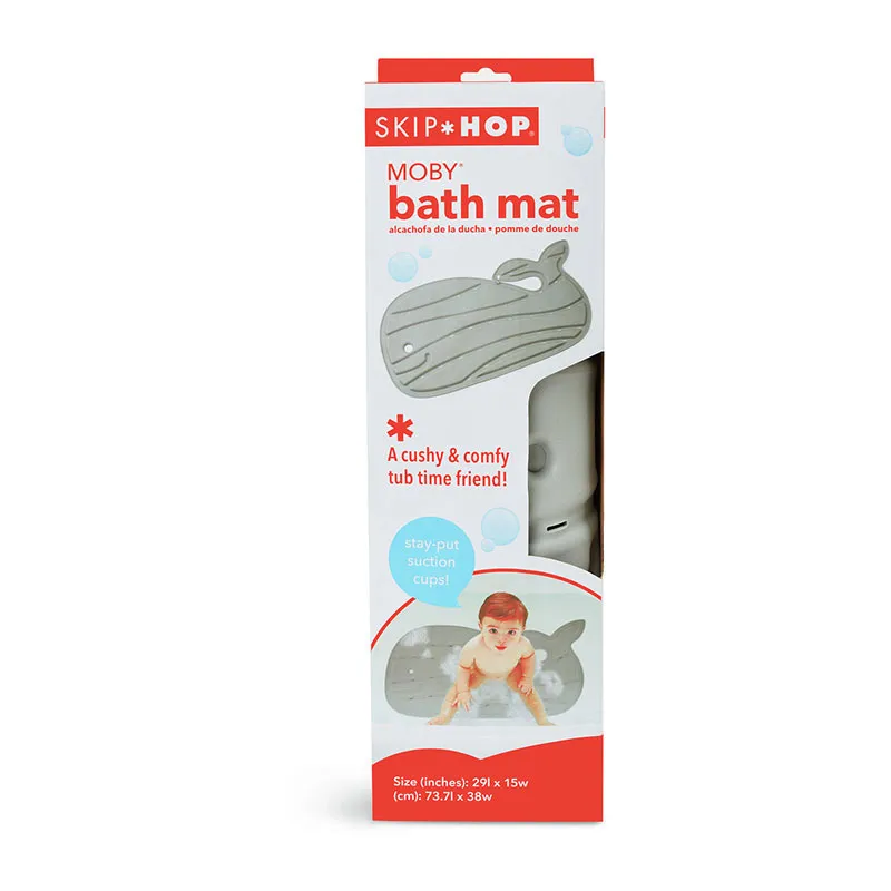 Tapis de bain antidérapant Moby Baleine Gris - 0m+-1