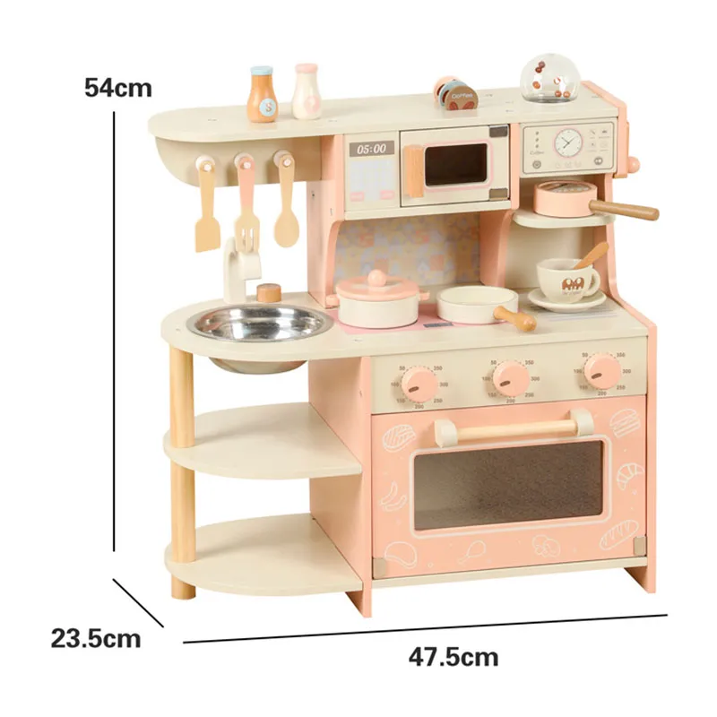Cuisine en bois avec accessoires - 54x23x47cm-7