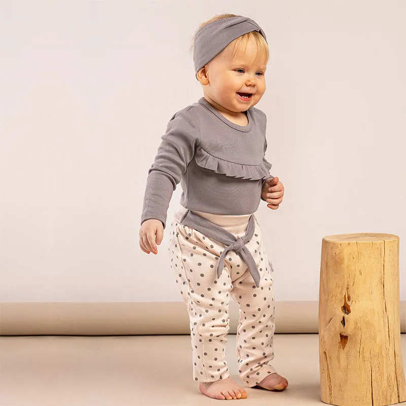Pantalon Pois - Saumon/Gris-2