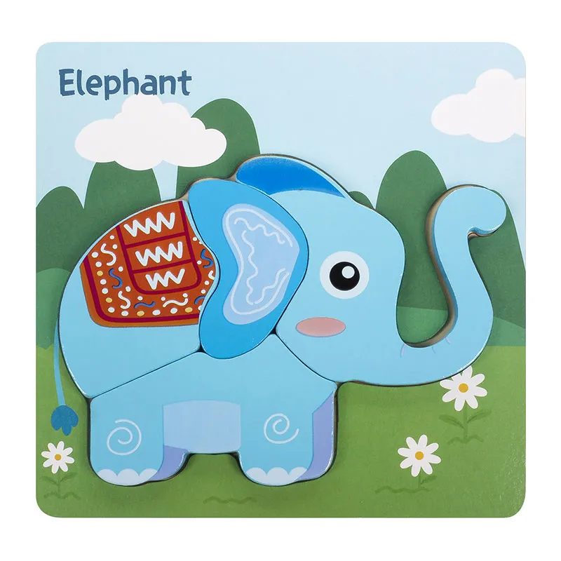 Mini Puzzle Eléphant 4pcs - 24m+-0