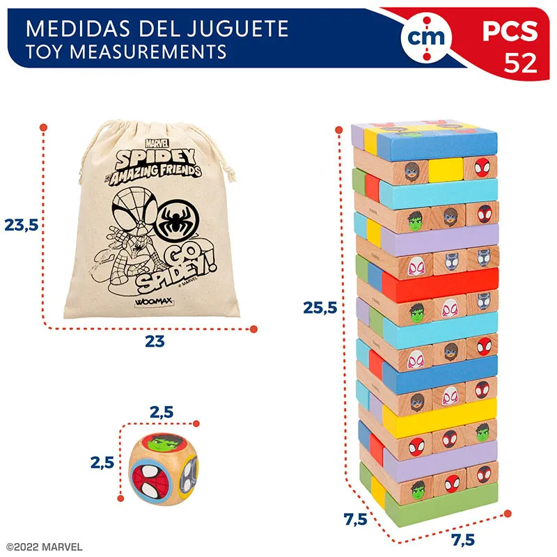 Jeu de construction/Dominos Spidey 2en1 52pcs Bois - 4+-4