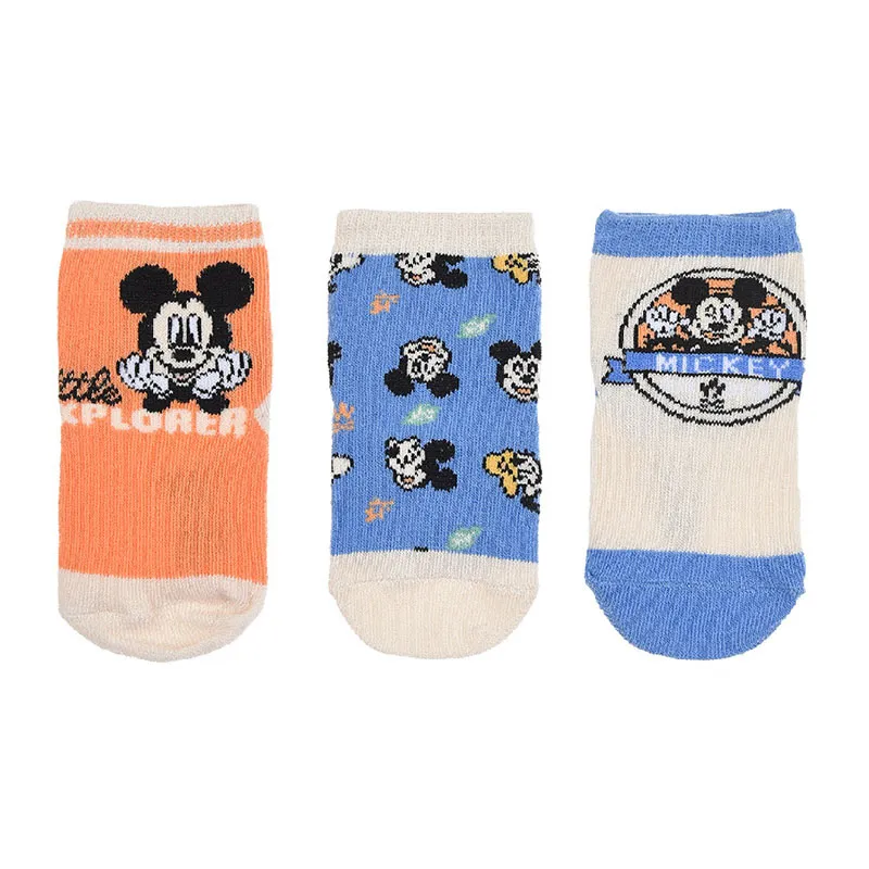 3 Paires de Chaussettes Mickey - Bleu/Orange-0