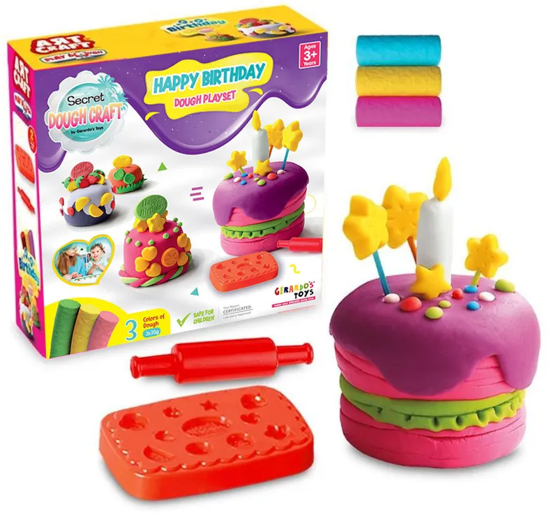Pâte à modeler Gâteau d'anniversaire 3x30g - 36m+-0