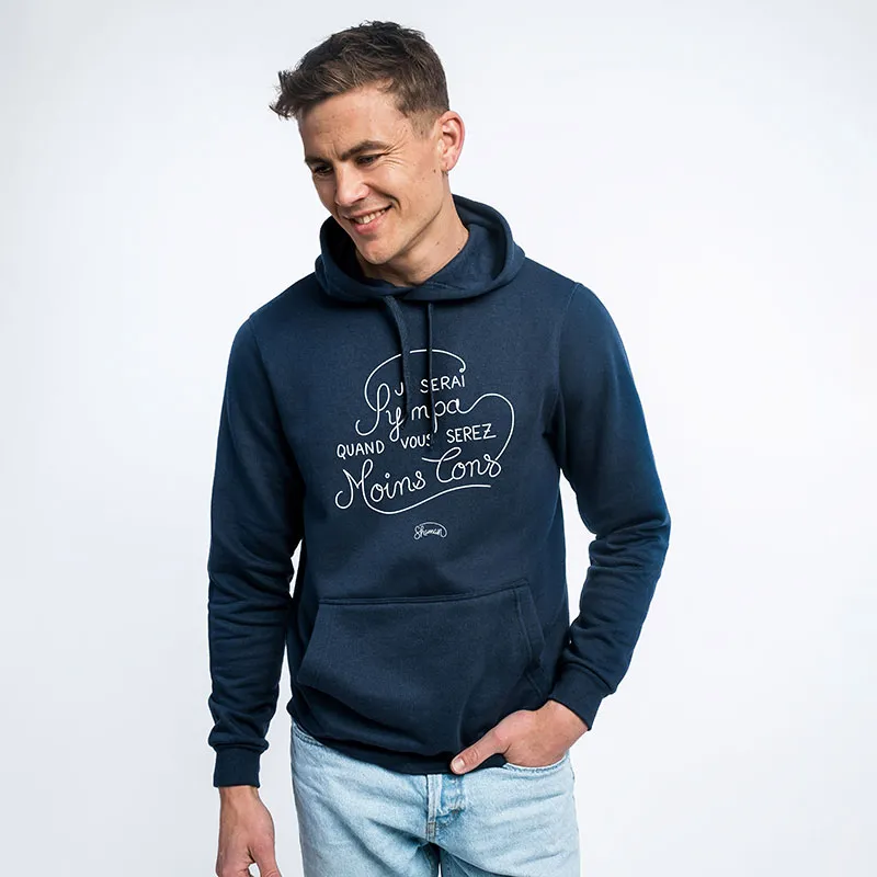 Hoodie Homme Je serai sympa quand vous serez moins con - Navy-0