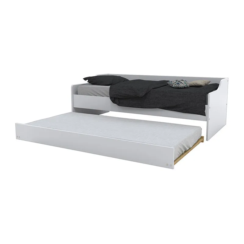 Lit gigogne Sweet + 2 Sommiers + Tiroir-lit Blanc - 90x190cm-1
