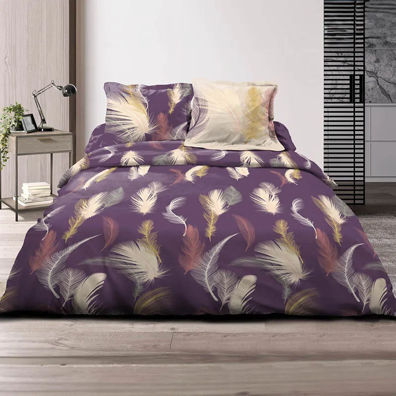 Parure 6pcs Coton Aubergine-0
