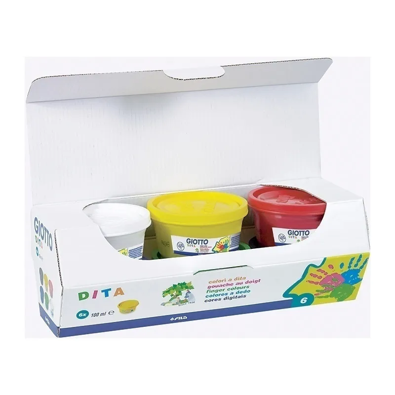 6 Pots de gouache au doigt - 600ml-4