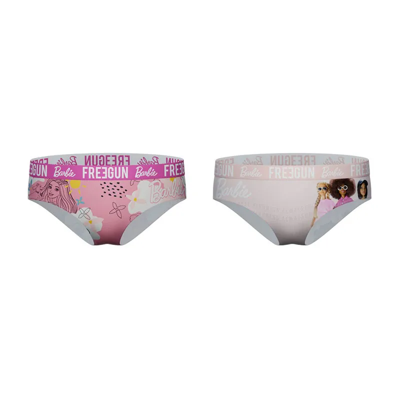 2 culottes fille Barbie - Rose/Blanc-5
