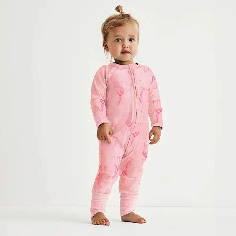 Pyjama Velours Zippy Girafe Bébé - Rose-2