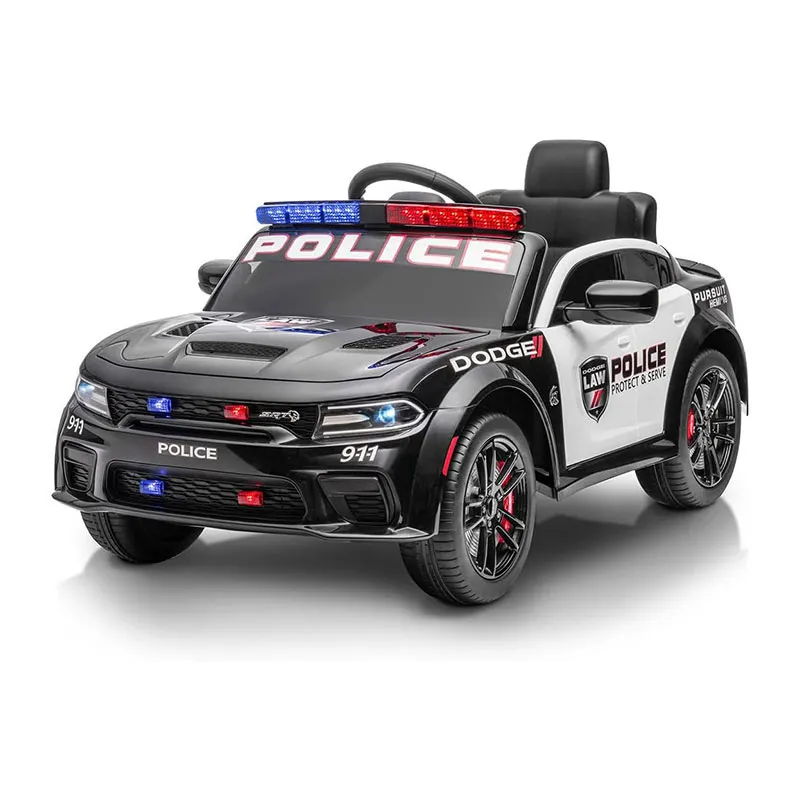 Voiture élec. Dodge Police Noir - 36m+-0