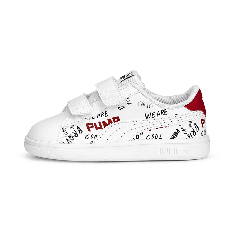 Baskets Bébé Smash Puma - Blanc/Rouge-0