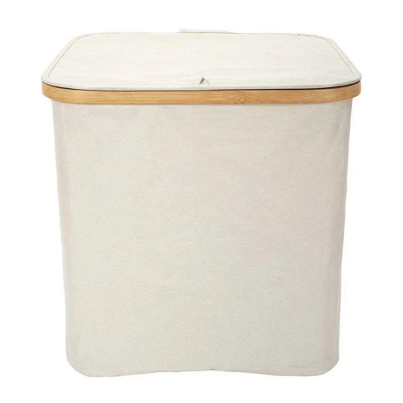Panier de rangement Carré Bambou/Gris - 38x38x38cm-3