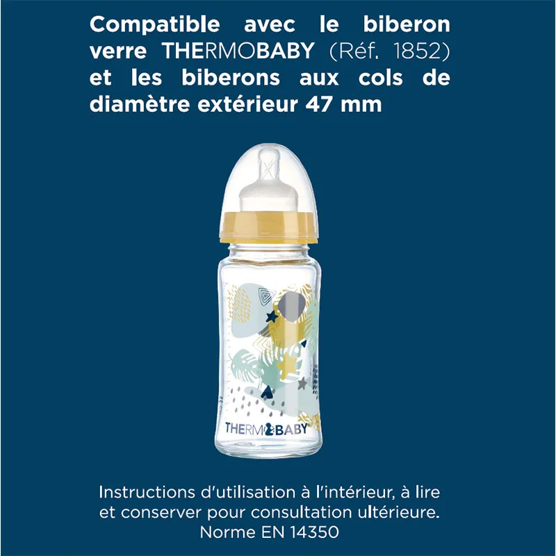 2 tétines en silicone Gros biberons - Débit moyen-2