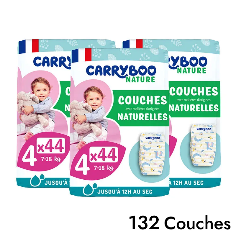 Couches Peaux Sensibles Naturelles T4/7-18kg - 132 couches-5