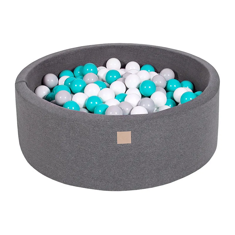 Piscine à balles Gris Blanc/Turquoise 200pcs - 90x30cm-0