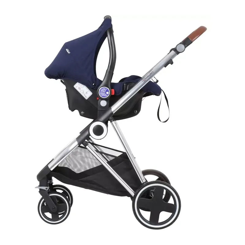 Trio Poussette transformable + Coque Gr.0+ Halime Bleu/Silver - 0m+-8