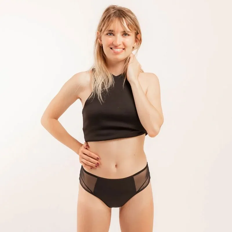 Culotte menstru. classique Honesta Jour Noire - Flux Léger à Moyen-0