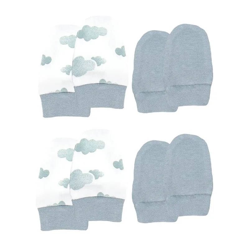 Moufles anti-griffures Nuages - Blanc-0