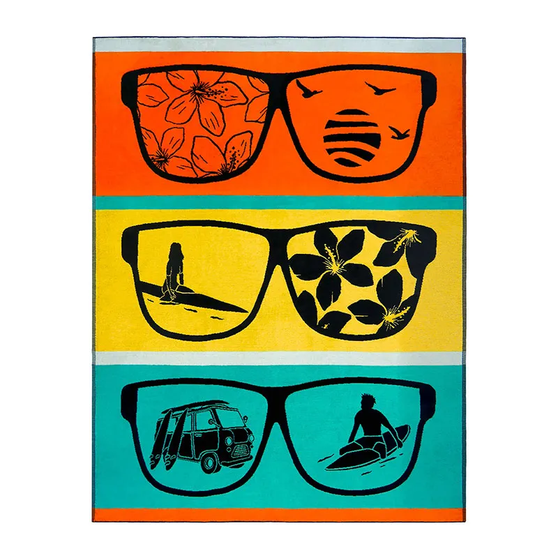 Serviette de plage XL Mondrago Multicolore - 140x180cm-0
