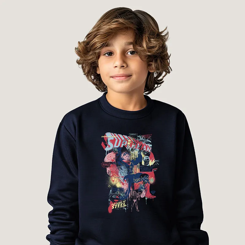 Sweat Garçon Superman 2 - Navy-0