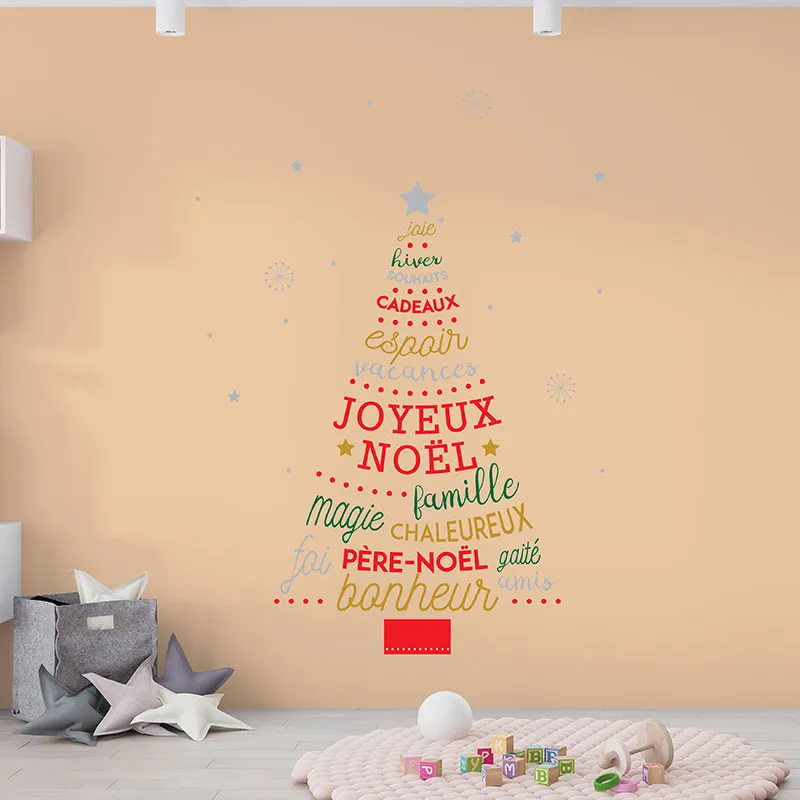 Stickers - Sapin Joyeux Noël & citation-1