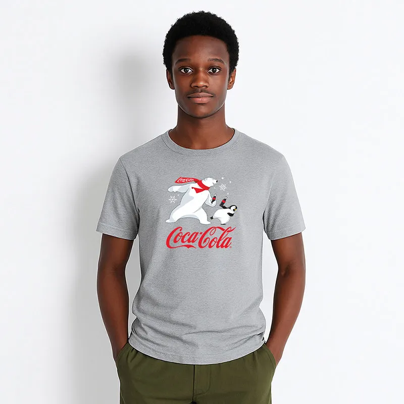 T-shirt BIO Homme Coca Cola 2 - Gris chiné-0