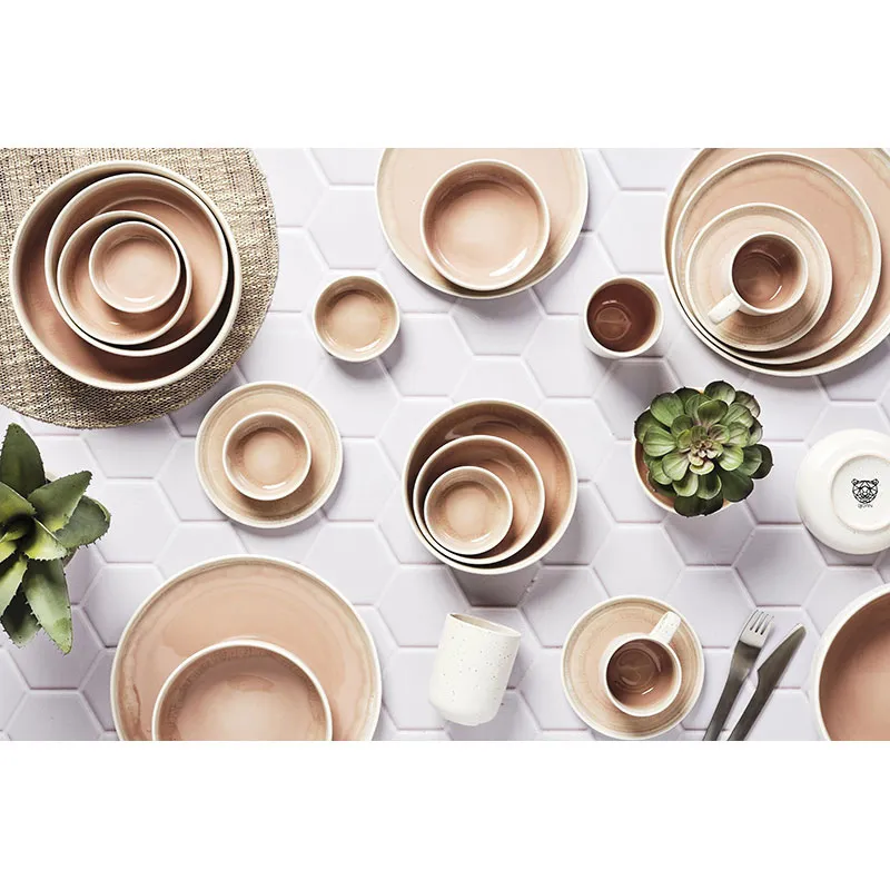 6 Assiettes Oxygen Rose poudré-6