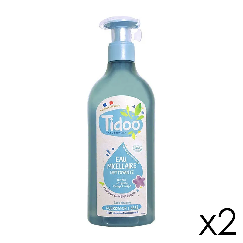 2 Eaux Nettoyantes Micellaire à l'extrait de Lin Bio 2x500ml-0