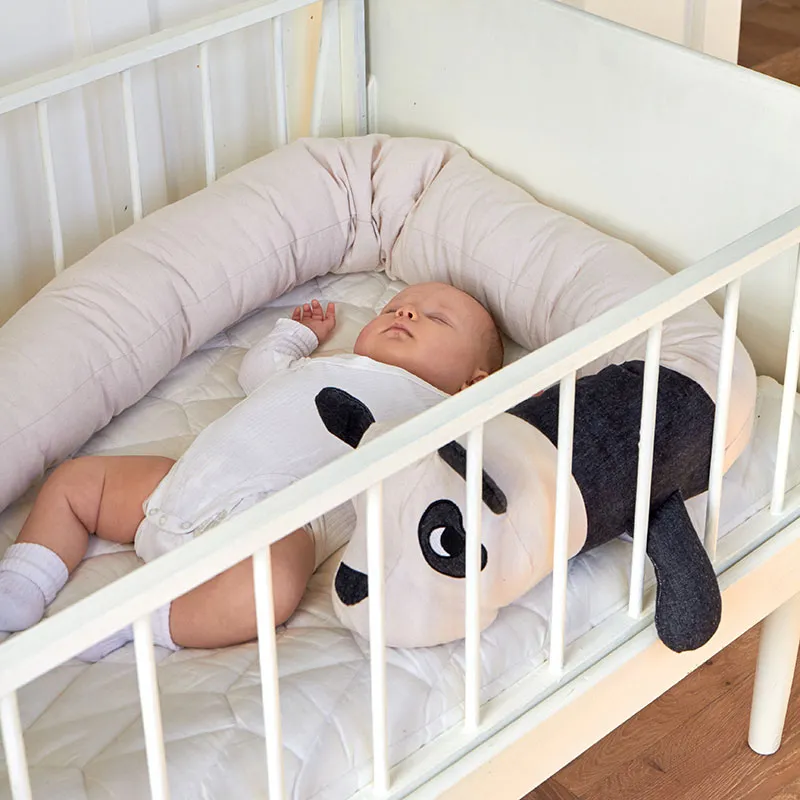 Coussin long Coton BIO Panda Ecru - 90x20cm-1
