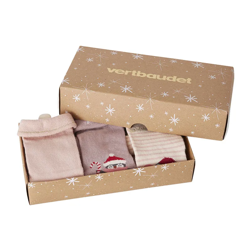 Coffret de chaussettes Noël - Vieux rose-3
