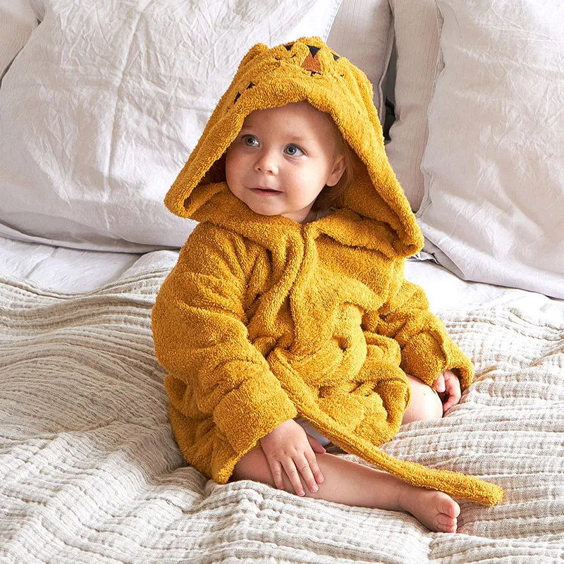 Peignoir de bain Coton BIO Tigre Jaune - 12m+-0