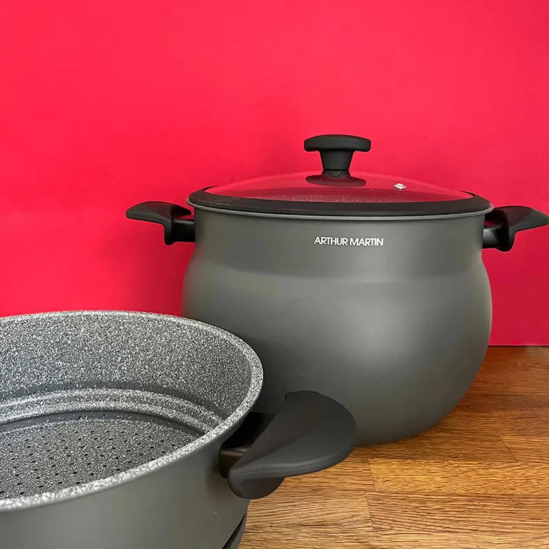 Couscoussier Arthur Martin aluminium 10L - Gris-2