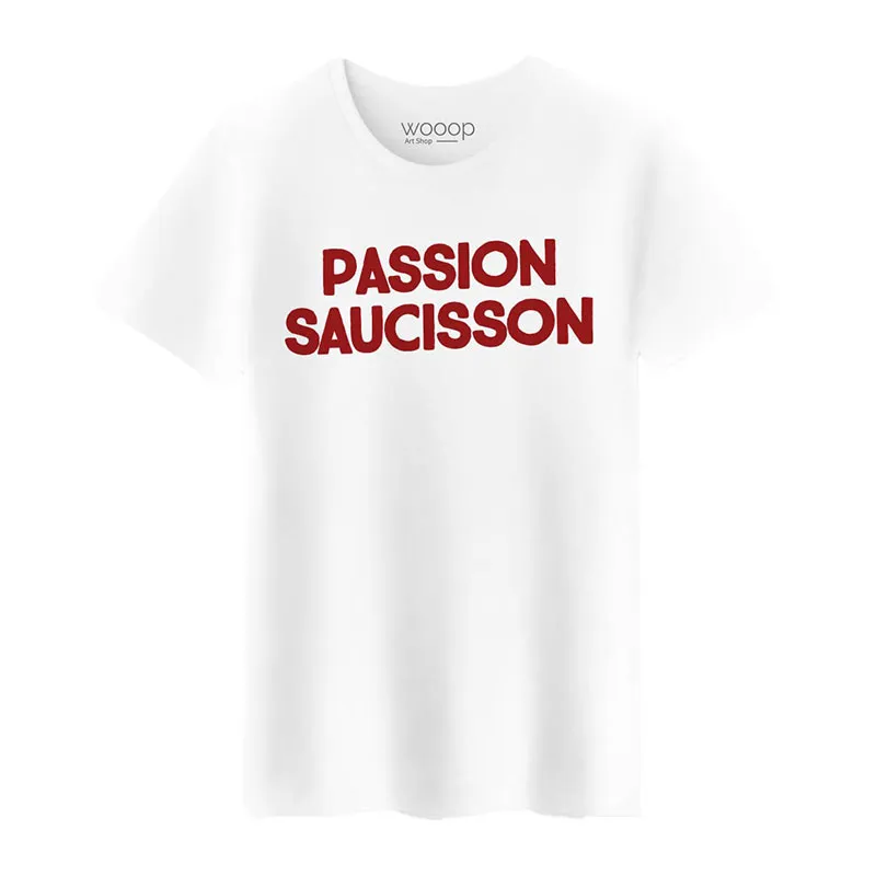 T-shirt Homme Passion saucisson BIO - Blanc-0