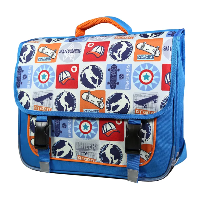 Cartable Phileas Skate Bleu - 38x34cm-1