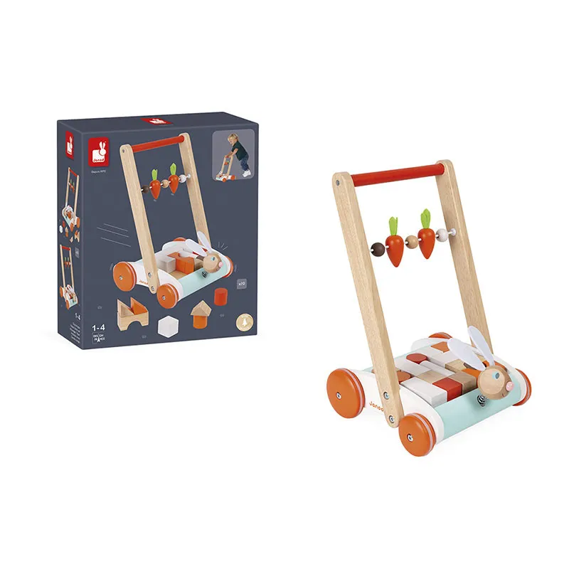 Chariot de marche Lapin + 19 cubes - 12m+-11