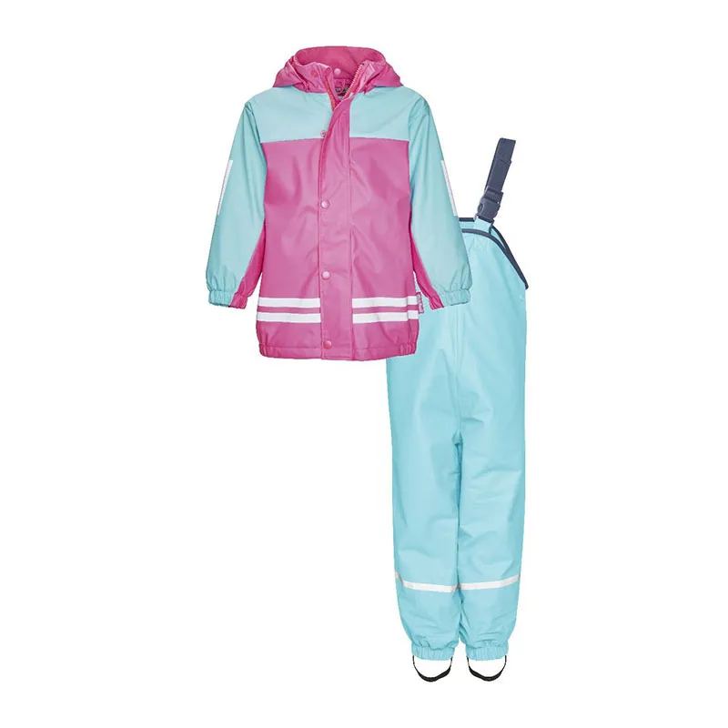 Ciré + Pantalon de pluie Bicolore - Turquoise/Violet-0