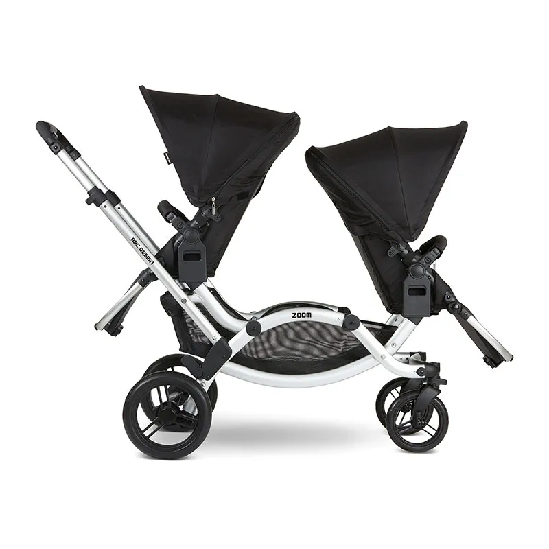 Duo Poussette Jumeaux Zoom + 2 Cosy Tulip + Adaptateurs Black - 0m+-5
