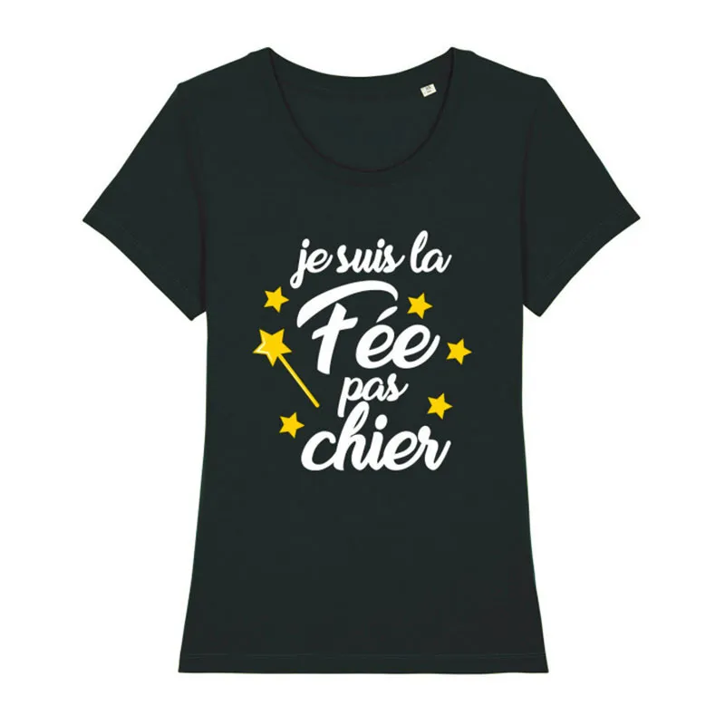 T-shirt Femme La fée pas chier BIO - Noir-0