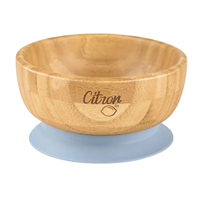Bol et cuillère en bambou - Bleu-1
