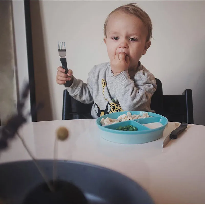 Assiette antidérapante compartimentée Bleu - 6m+-5