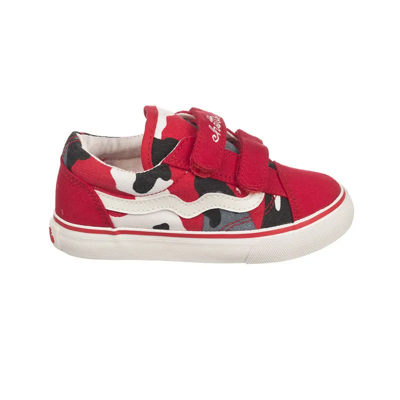 Baskets à scratch Camouflage - Rouge-0