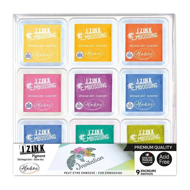 9 Encreurs Izink Pigment Vif 5x5cm - 14+-0