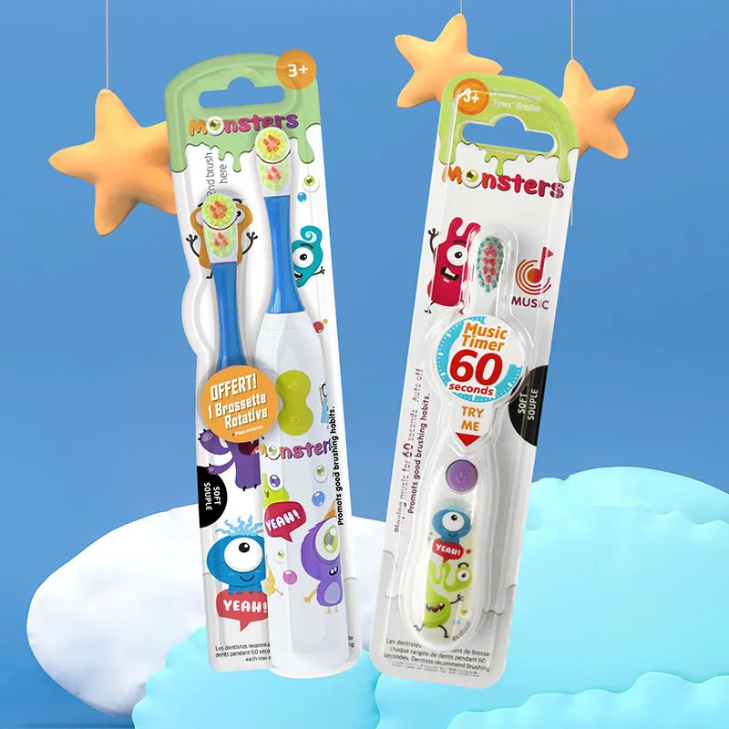 Brosse à dents électrique 2 Brossettes + Brosse à dent minuteur musical - 3+-0